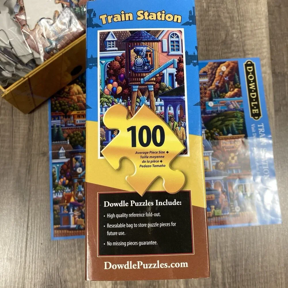 Lot of 3 Dowdle Puzzles Train Station Three Bears & Christmas Delivery 100-1000